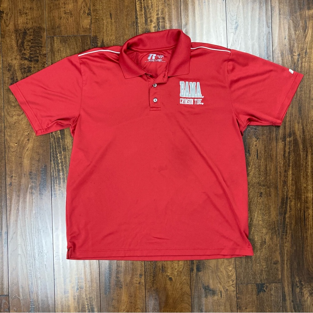 ALABAMA CRIMSON TIDE Men’s Golf Polo BAMA Red NCAA Russell Size XL